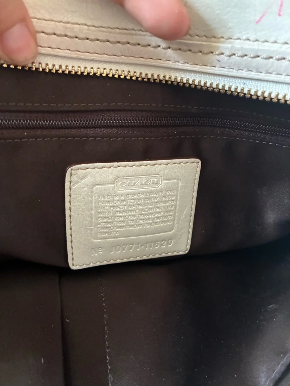 Coach Signature Canvas Tote with Pink and Brown Stripes - Picture 8 of 8